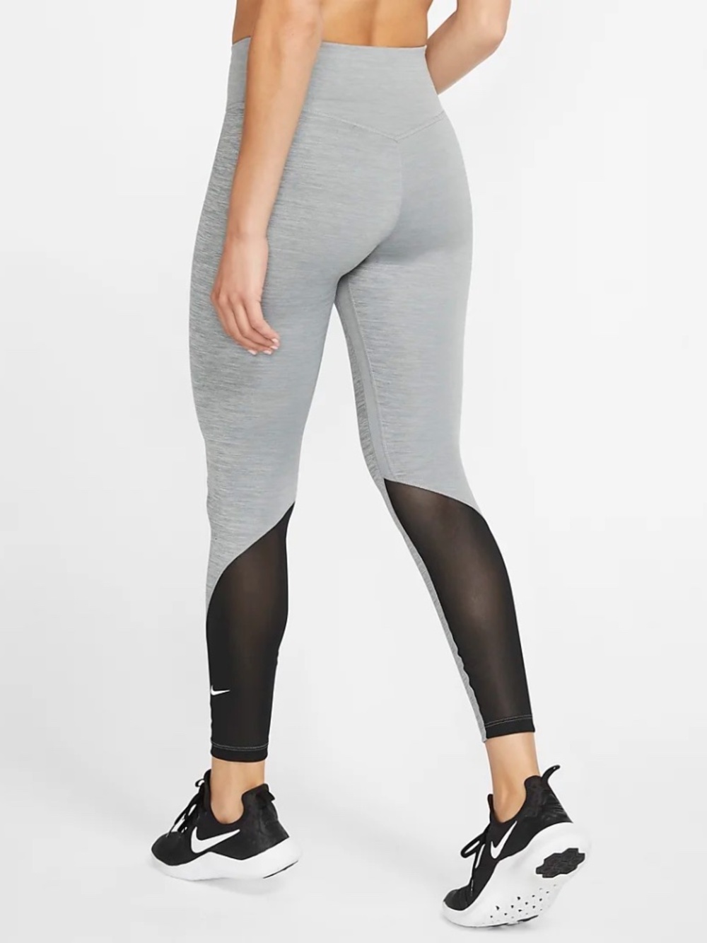 ✨NWT✨ NIKE ONE Tight Fit Mid Rise 7/8 Athletic Legging Grey Black Sz S